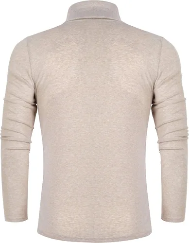 Vista 4 de Poriff - Suéter de cuello de tortuga térmico, de punto, liviano, casual, con corte entallado, para hombre Albaricoque
