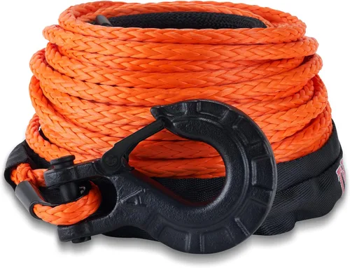 Vista 12 de TYT Kit de Cuerda Sintética para Cabrestante - 1/2" x 92' con 32000 lbs de Resistencia, Funda Protectora, Gancho de Servicio Pesado y Correa