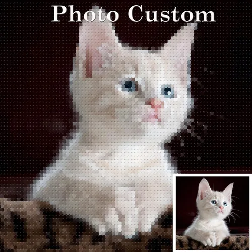 Vista 8 de Pinturas de diamantes personalizadas, arte de diamantes personalizado 5D de la foto, imagen privada personalizada para adultos, regalos, familia