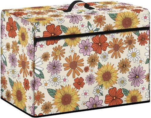 Vista 36 de Funda para máquina de coser de flores hippie grande, cubierta antipolvo, protección de fácil limpieza para máquina de coser, resistente a las Flor