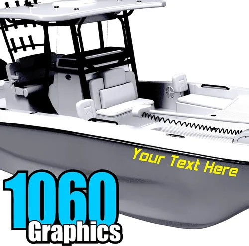 Vista 20 de Calcomanías de letras y números de barco personalizados (dos calcomanías) de vinilo marino