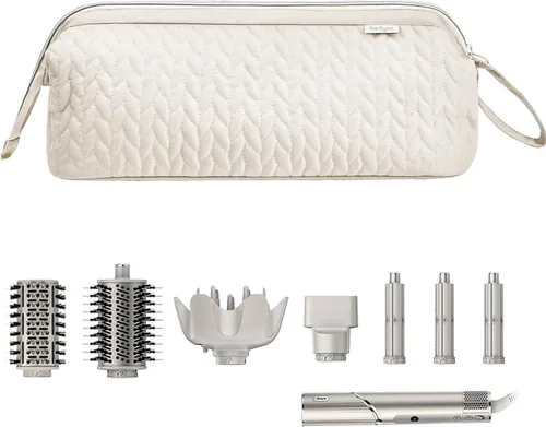 Vista 9 de KarSyon Shark Flex Style Funda para Dyson Airwrap cepillo secador de pelo Revlon herramientas para el cabello, bolsa de viaje, estuche de Beige