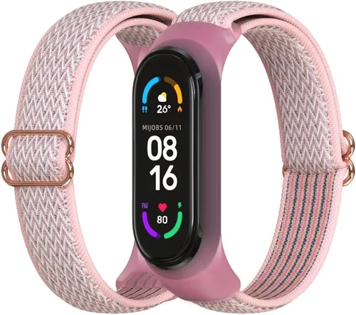 Vista 11 de CYTSH Correa de reloj para Mi Band 6 Correa elástica ajustable de nailon trenzado Miband 6 Miband 5 Pulsera 5 6 Correa de reloj 2 piezas