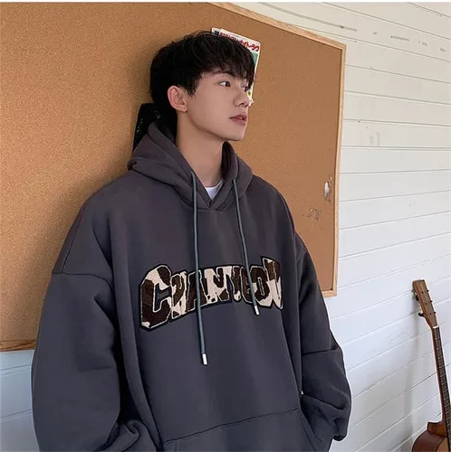 Vista 3 de Letter Print Graphic Drawstring Sweatshirt Punk Cool Hoodies for Men Trendy Emo Alt Clothes with Pockets Grunge Outfits