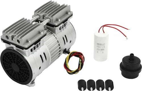 Vista 5 de Bomba de aire sin aceite de 550W, Bomba de compresor de pistón sin aceite de alta presión, Bomba de vacío de compresor de 1700 rpm, Bomba de aire