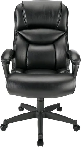Vista 5 de Realspace® Fennington - Silla de cuero con respaldo alto, color negro