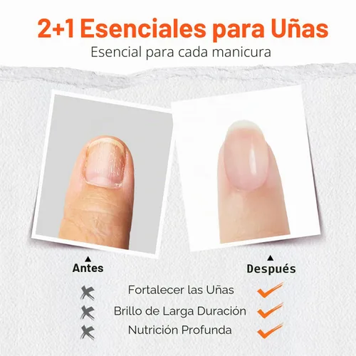 Vista 4 de modelones Esmalte de uñas, capa base 3 en uno, 0.5 onzas líquidas, fortalecedor de uñas transparente, secado rápido, larga duración, brillo