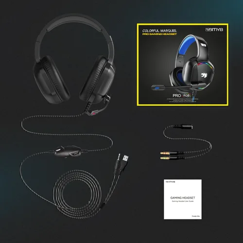 Vista 7 de IMYB A36 Auriculares para juegos con micrófono estéreo para PC, PS5, Xbox Negro