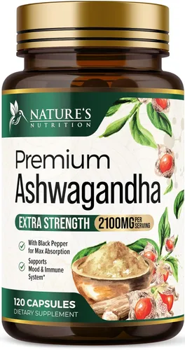 Vista 11 de Suplementos de Ashwagandha - Cápsula de Ashwagandha de 2100 mg para mujeres y hombres, apoyo natural antioxidante, extracto de raíz de Ashwa, apoyo