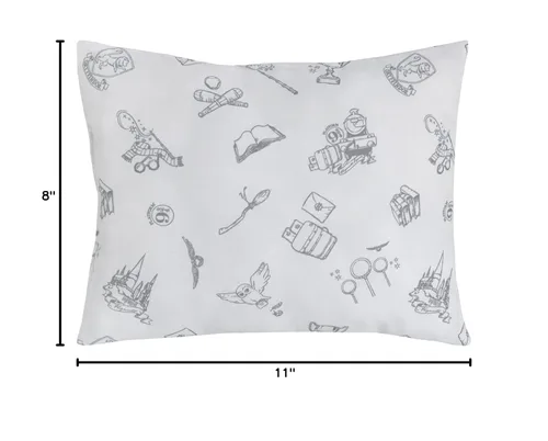 Vista 7 de Warner Brothers Harry Potter Magical Moments - Almohada decorativa de recuerdo gris y blanco