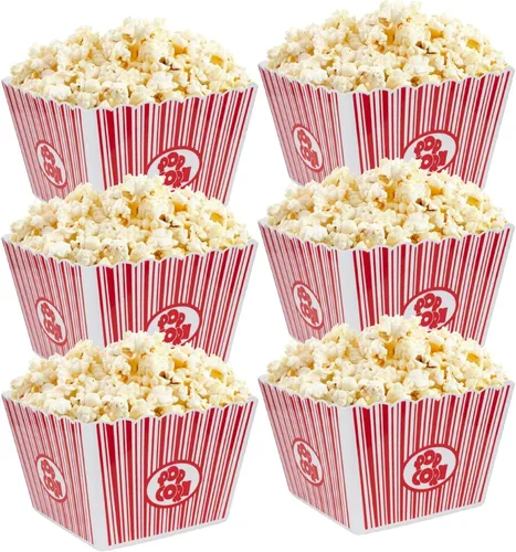 Vista 2 de Juego de 10 tubos de plástico reutilizables para palomitas de maíz
