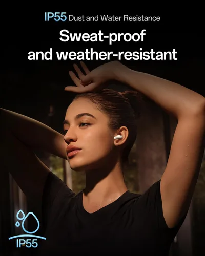 Vista 9 de OPPO Enco Air5 Pro - Audífonos inalámbricos verdaderos, Bluetooth 6.0 estéreo con cancelación activa de ruido de 55 dB, llamada clara AI de triple