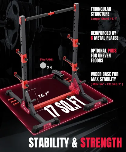 Vista 3 de YOLEO Smith Machine & Squat Rack Combo, Multi-Functional Power Racks with Adjustable Width & Pull-Up Bar, Cable Crossover Power Cage, Independent
