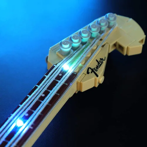 Vista 7 de Kyglaring Kit de iluminación LED compatible con Lego Ideas 21329 Fender Stratocaster Guitar Kit de construcción - Solo kit de luz LED y sin juego