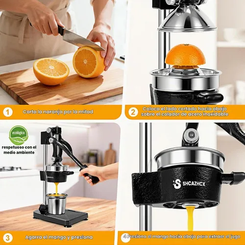 Vista 7 de Prensa manual del Juicer de la fruta cítrica del arrabio Negro