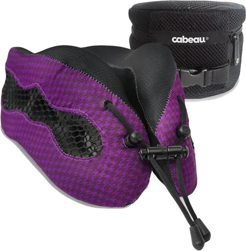 Vista 9 de Cabeau Almohada Cervical de Viaje de Enfriamiento para Vuelos de Larga Distancia – Evolution Cool – Espuma Viscoelástica de Soporte con Rejillas