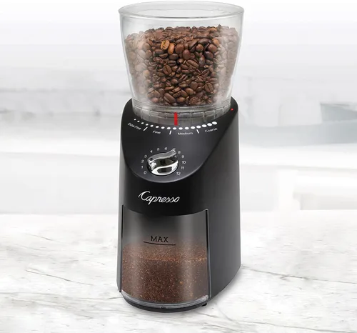Vista 2 de Capresso Infinity Plus Molinillo de Fresas Cónicas, Negro