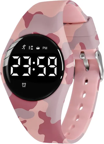 Vista 8 de NN BEN NEVIS Reloj digital para niños y niñas, reloj deportivo con rastreador de fitness, reloj despertador, cronómetro, sin aplicación y resistente