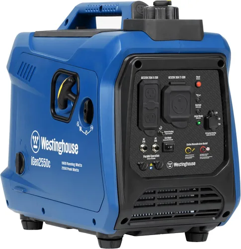 Vista 13 de Westinghouse Generador inversor portátil súper silencioso y ligero de 2550 vatios pico, salida de 30 A listo para RV, alimentado a gas y propano