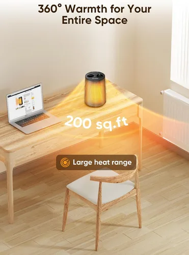 Vista 3 de GiveBest Calentador de espacio, calentadores portátiles de 1500 W para uso en interiores, calentador de cerámica PTC con modos de calefacción