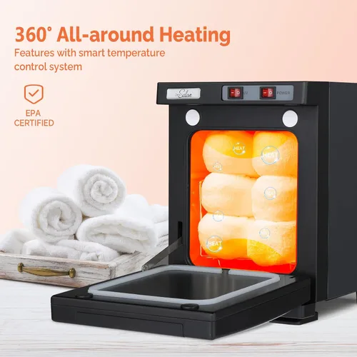Vista 4 de Calentador de toallas calientes, gabinete profesional de toallas calientes, calentadores de toallas de spa 2 en 1 para tratamientos faciales, 5 l.