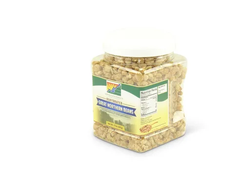 Vista 2 de Mother Earth Products Frijoles del norte de cocina rápida deshidratados, tarro de un cuarto de galón