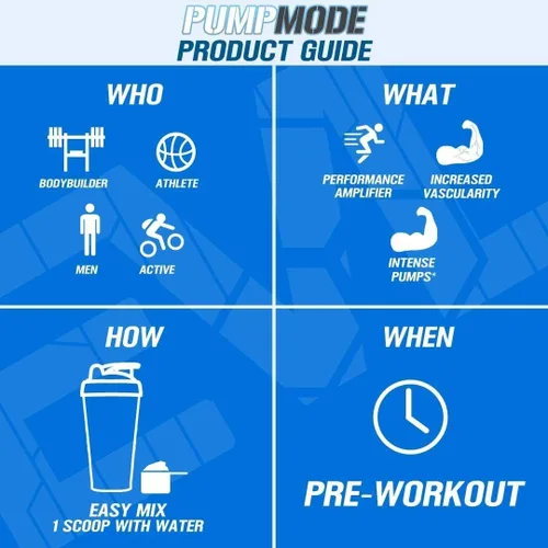 Vista 4 de EVL PumpMode Suplemento de Óxido Nítrico - Potenciador de Óxido Nítrico Bomba Polvo Pre-Entreno con Glicerol y Betaína para Recuperación Muscular