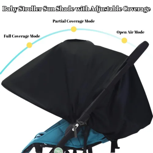 Vista 3 de LweiPsqLin Parasol para cochecito de bebé, impermeable, UPF50+, cubierta opaca Lycra ligera con malla ventilada Se adapta a asiento de automóvil