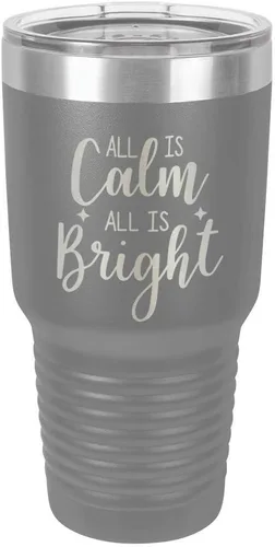 Vista 16 de Chirstmas Taza de viaje de acero con recubrimiento de polvo grabado con láser, con grabado de 30 oz, sin BPA, para mantener tu bebida fría