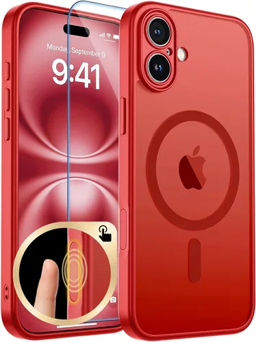 Vista 177 de zapica Funda magnética para iPhone Air, con protector de pantalla de vidrio templado, compatible con MagSafe, translúcida mate, a prueba de golpes