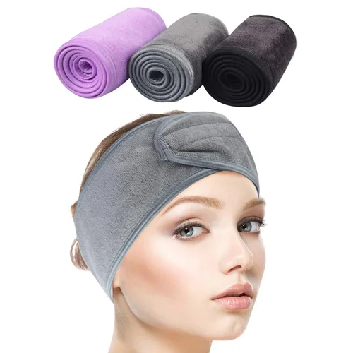 Vista 14 de SINLAND Diadema facial de spa ajustable para maquillaje, paquete de 3 3 multicolor