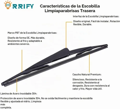 Vista 4 de Limpiaparabrisas trasero 9L1Z17526A para Ford Expedition 2009-2017, para Lincoln Navigator 2009-2016 Conjunto de limpiaparabrisas trasero
