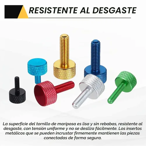 Vista 75 de MECCANIXITY 5 piezas M6x14mm Tornillos de pulgar estriado de cabeza plana, pernos de rosca completa de aleación de aluminio sólido para carcasas