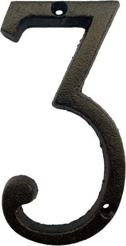 Vista 34 de BetLight Número de casa de hierro fundido de 5.5 pulgadas de alto, números de dirección de casa sólidos, elegante acabado marrón negro, fácil