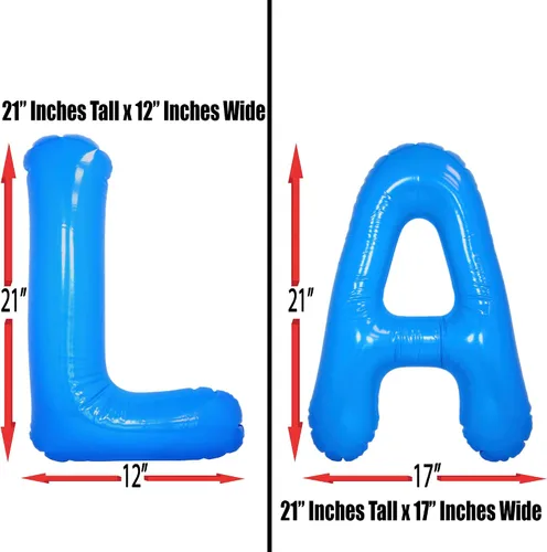 Vista 3 de Letras reutilizables de deportes de Los Angeles LA LA Blue Gameday Letras LA Gameday para fiesta deportiva, béisbol, fútbol, fiesta del