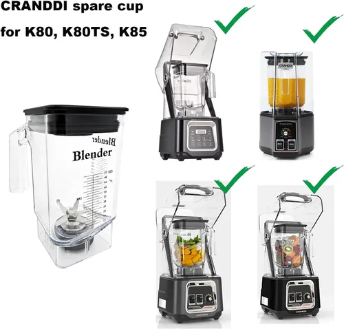Vista 2 de CRANDDI Vaso de repuesto para K80, recipiente de licuadora de 52 onzas, jarra de 50.7 fl oz, accesorios de piezas de repuesto para licuadora