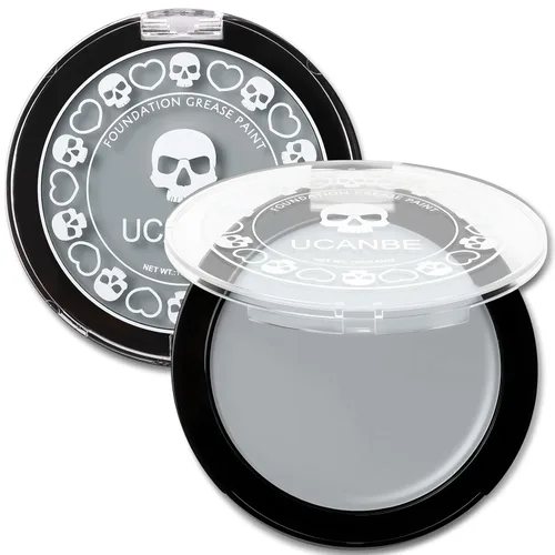 Vista 19 de UCANBE Base de maquillaje facial y corporal en crema negra, pintura de grasa profesional no tóxica, paleta de pintura facial para Halloween