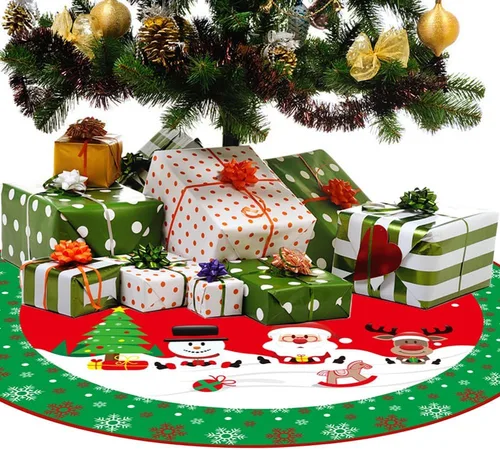 Vista 4 de Falda de árbol de Navidad de 48 pulgadas, tapete grande de decoración de Navidad, faldas de árbol, decoraciones de árbol para decoración de fiestas