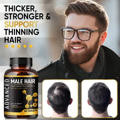 Vista 2 de NutraPro Vitaminas para el crecimiento del cabello para hombres, suplemento anti pérdida de cabello.