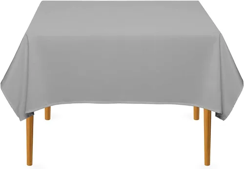 Vista 47 de Pomp - Mantel premium de poliéster con estampado abstracto de 52 x 52 pulgadas cuadradas Tela de fácil cuidado, resistente a arrugas y manchas