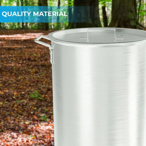 Vista 4 de Kit de olla de aluminio de 28,3 litros – Olla para freír pavo con tapa, gancho de elevación, soporte y termómetro – Freidora profunda grande