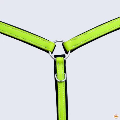 Vista 2 de HILASON Western Horse Biothane Leather Breast Collar Tack Verde lima y negro