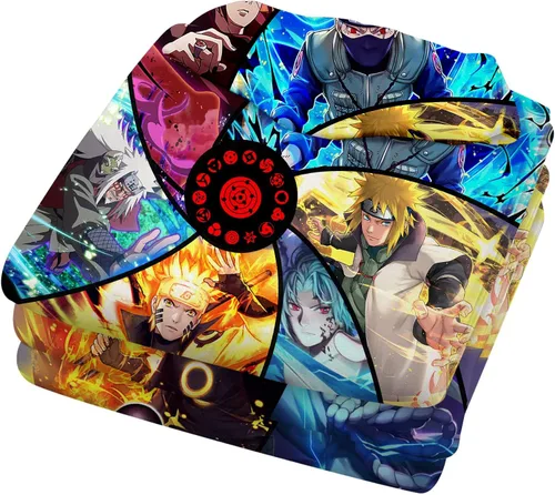 Vista 3 de MOIPZUE Sudadera con capucha unisex con estampado 3D de anime, sudadera con capucha para niños, con bolsillos, abrigo