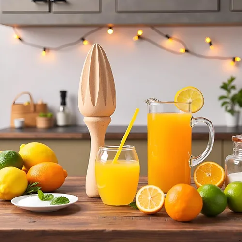Vista 3 de Exprimidor de cítricos de madera – Escariador manual portátil de limón/naranja Herramienta exprimidora de frutas para el hogar, cafetería y bar