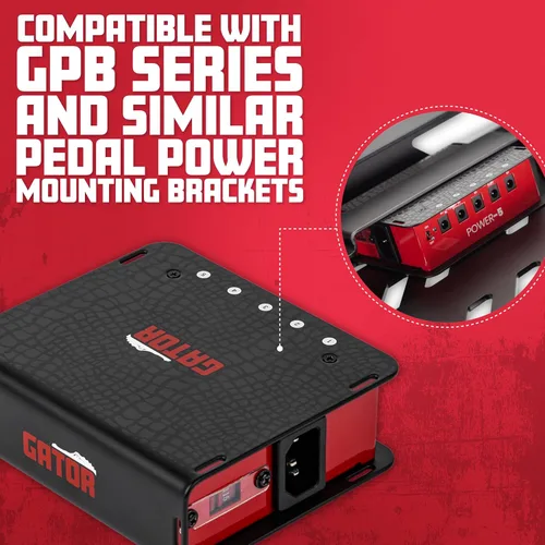 Vista 3 de Gator Estuche para Pedal de Efectos de Guitarra con Alimentación de 5 Salidas Aisladas: 5 x 9V CC @ 120mA Corriente de Salida Máxima: 600mA