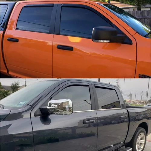 Vista 5 de WV194109 - Protector de lluvia extra duradero en el canal, compatible con Dodge Ram 1500 Crew Cab 2009-2018, Ram 2500 y 3500 Crew y Mega Cab, Ram