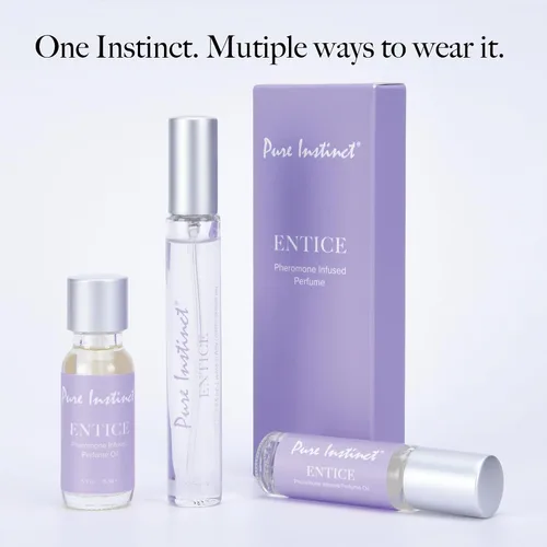 Vista 6 de Pure Instinct ENTICE Aceite infundido con feromonas originales para mujeres, fragancia de aceite esencial, aroma duradero, botella cuentagotas
