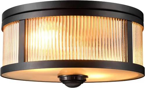 Vista 12 de Globe Electric 44479 Teagan 1-Luz Lámpara de Techo de Montaje Empotrado Interior y Exterior, Bronce Oscuro, Pantalla de Vidrio Transparente