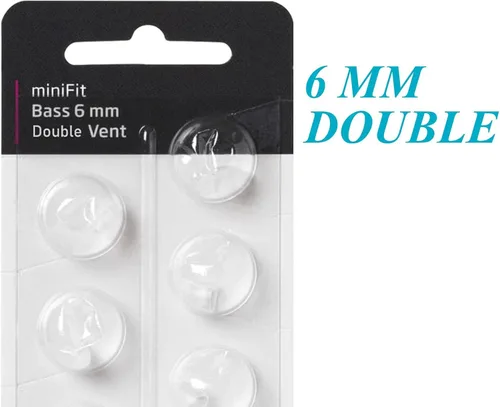 Vista 3 de Cúpulas para audífonos para Oticon MiniFit Cúpulas de graves de doble ventilación: 2 paquetes (6mm), cúpulas universales para suministros