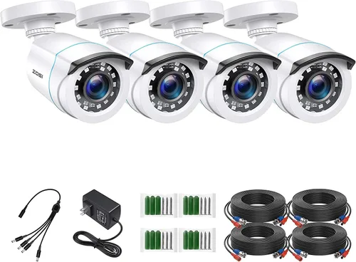 Vista 11 de ZOSI - Cámara de seguridad para exteriores e interiores de 2MP, 1080p HD, 1920TVL (híbrida 4 en 1 HD-CVI/TVI/AHD/960H analógica CVBS), 24 ledes